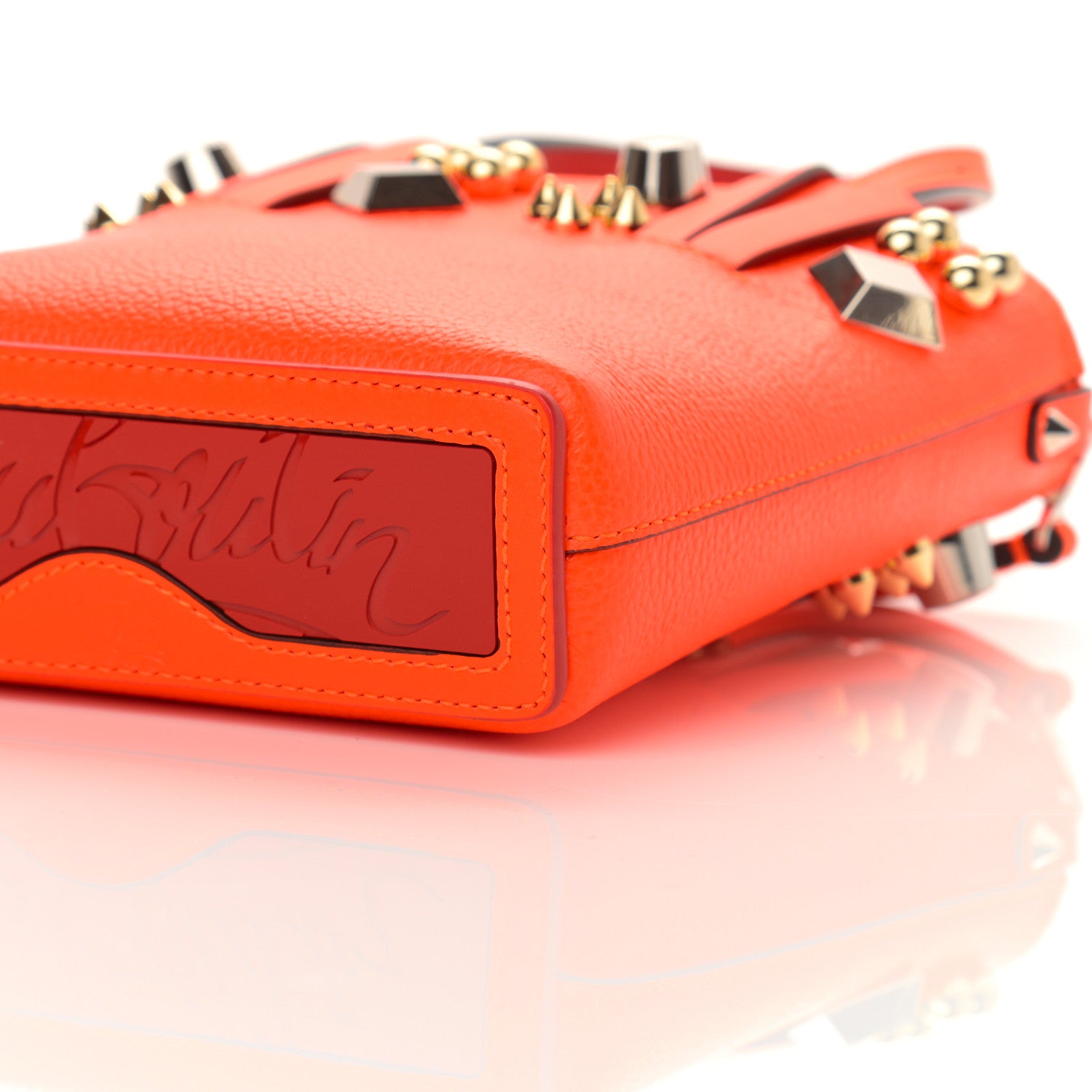 Christian Louboutin Calfskin Empire Spike Studded Mini Tote Sunrise Multicolor 10 of 11