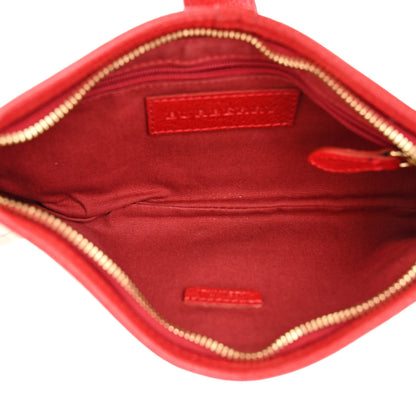 Burberry Haymarket Check Small Crossbody Clutch Bag Military Red 5 of 16