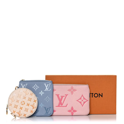 Louis Vuitton Empreinte Monogram Giant By The Pool Trio Pouch Rosebud Summer Blue Cream Saffron 11 of 11
