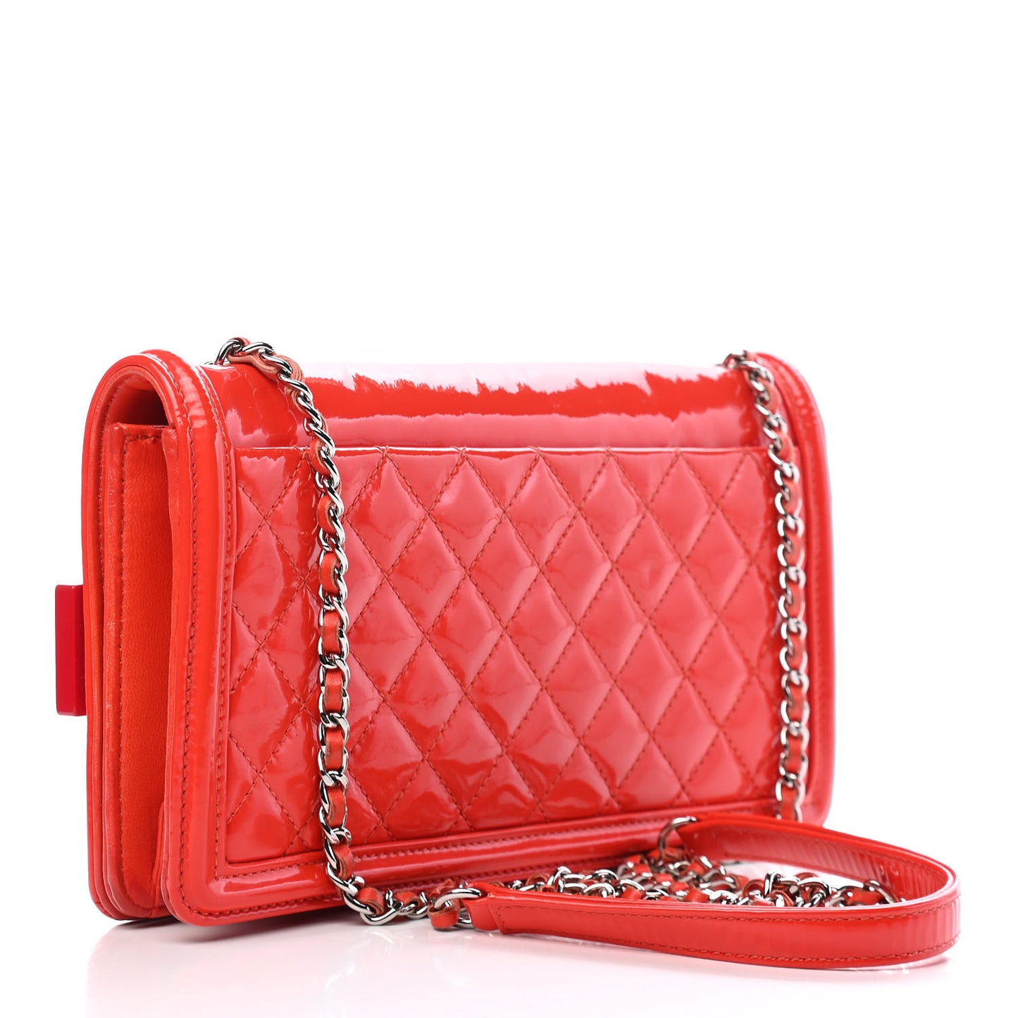 Plexiglass Patent Boy Brick Flap Orange Red