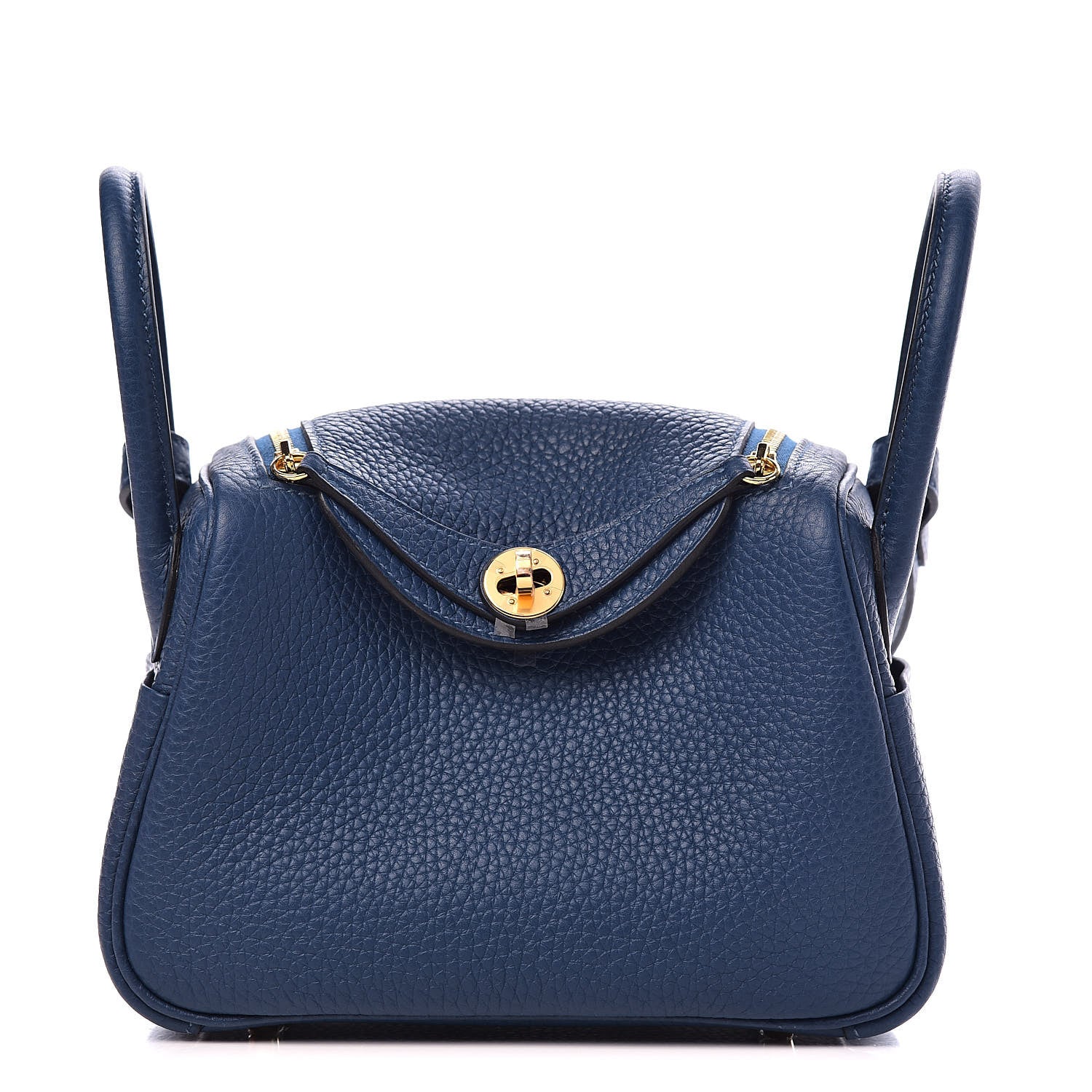 Hermes Taurillon Clemence Mini Lindy 20 Deep Bleu 1 of 10