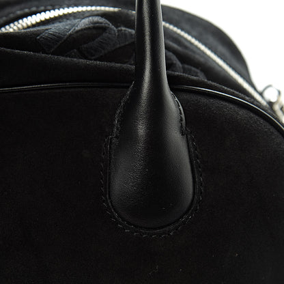 Christian Louboutin Suede Calfskin Small Marie Jane Top Handle Black 13 of 14