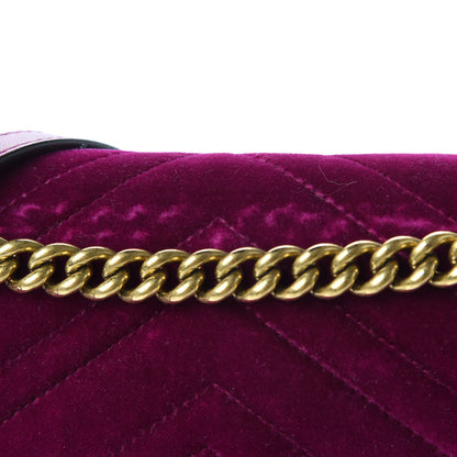 Gucci Velvet Matelasse Medium GG Marmont Shoulder Bag Rubin 22 of 25