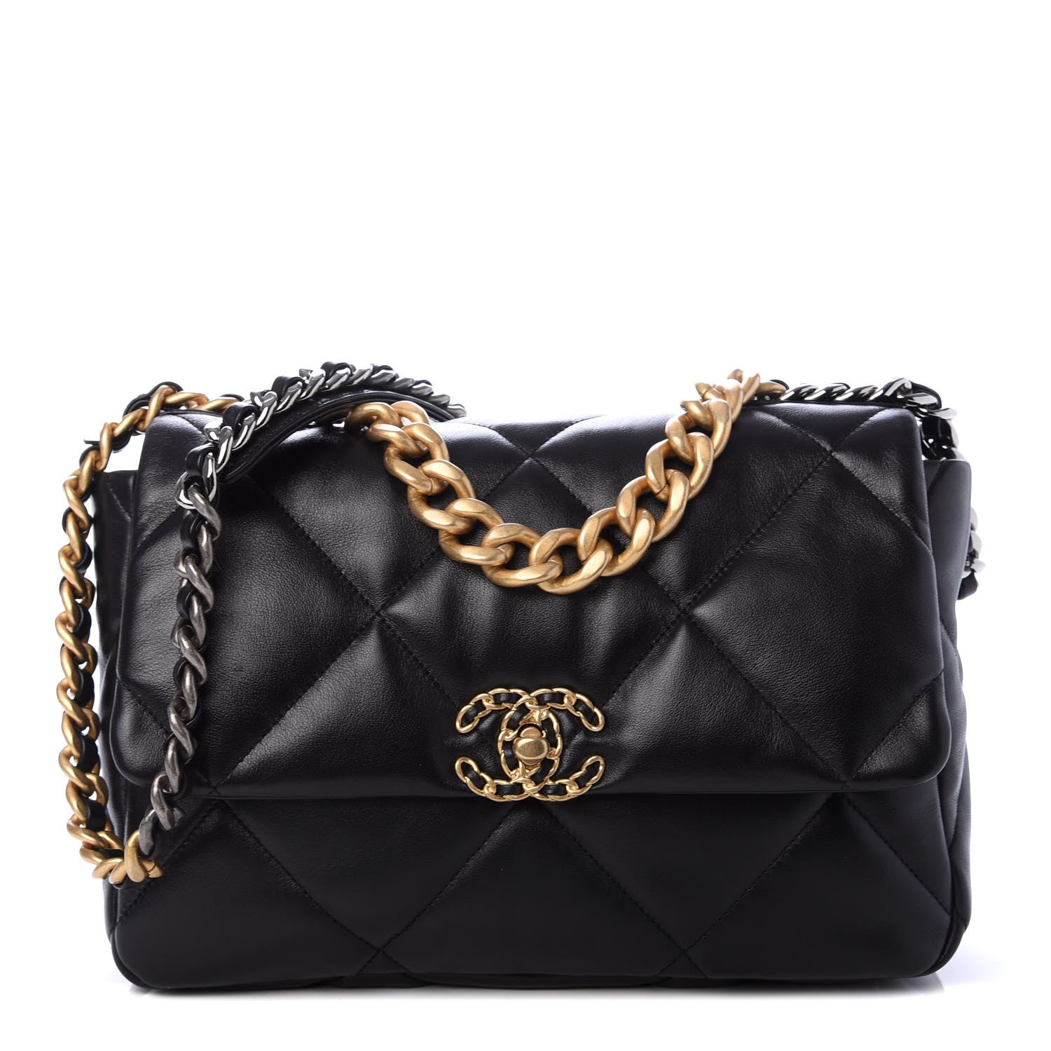 Chanel Lambskin Quilted Large Chanel 19 Flap Black 1 of 11