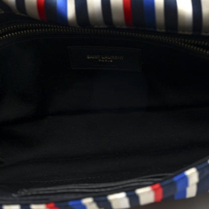 Saint Laurent Silk Striped Monogram Medium Jamie Blue Multicolor 5 of 9