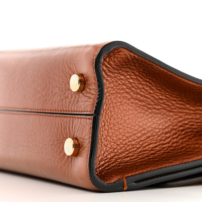 Christian Dior Metallic Grained Calfskin Mini Diorever Flap Orange 9 of 11
