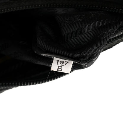 Prada Tessuto Nylon Stitched Shoulder Bag Black 8 of 13