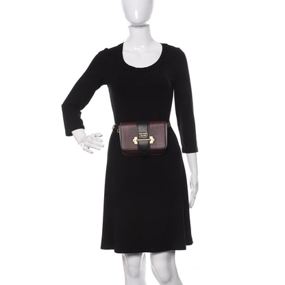 Prada City Calf Cahier Belt Bag Granato Black 2 of 11