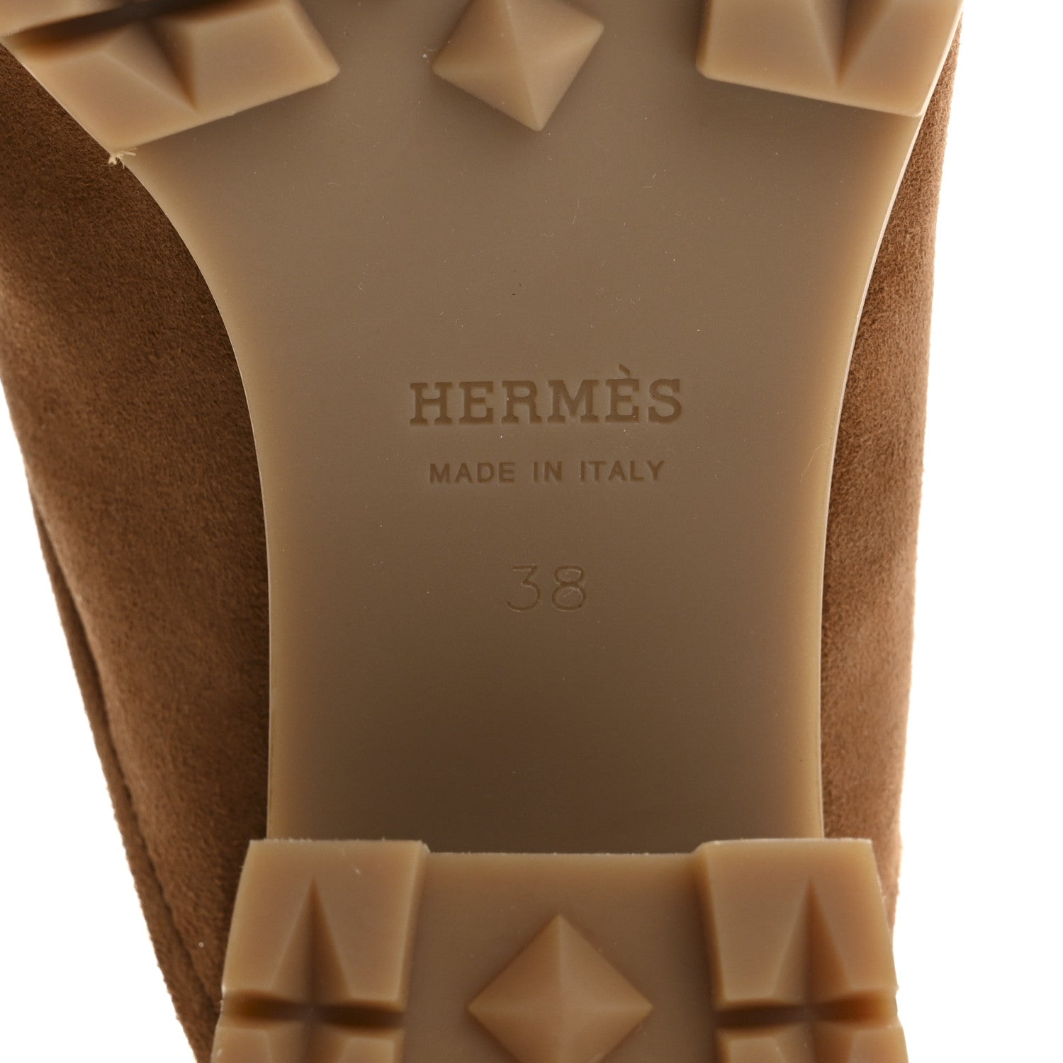 Hermes Suede Goatskin Woolskin Flore 60 Mules 38 Brun Amourette Ecru 8 of 9
