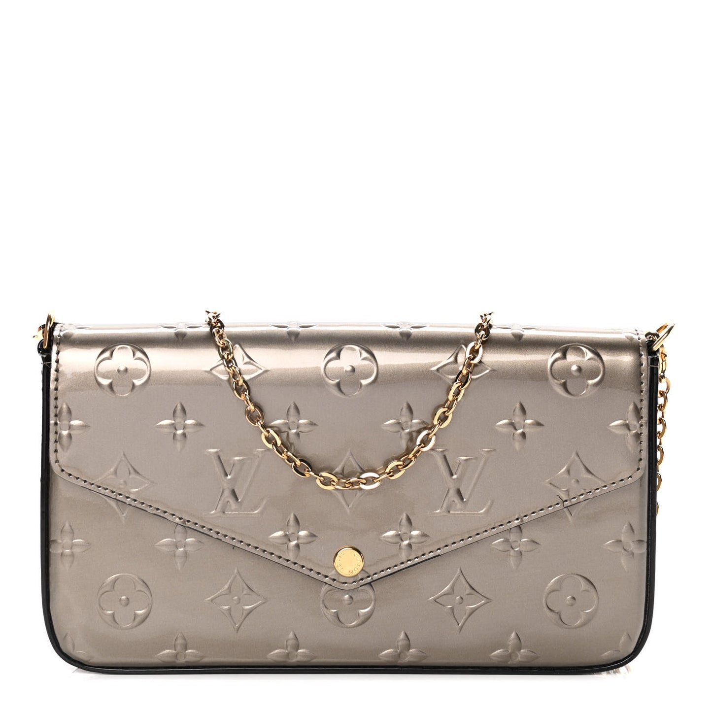 Vernis Felicie Pochette Chain Wallet Champagne Metallise