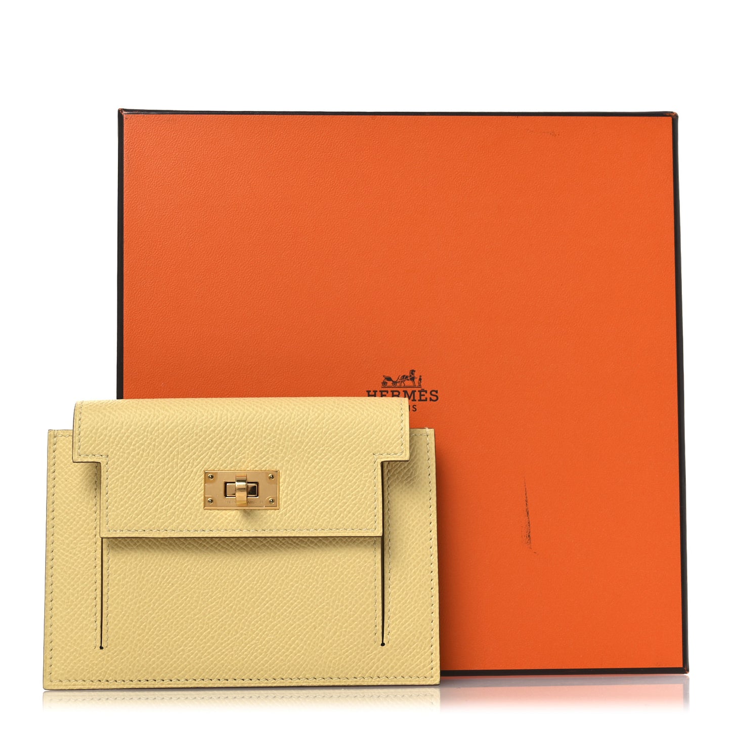Epsom Kelly Pocket Compact Wallet Jaune Poussin