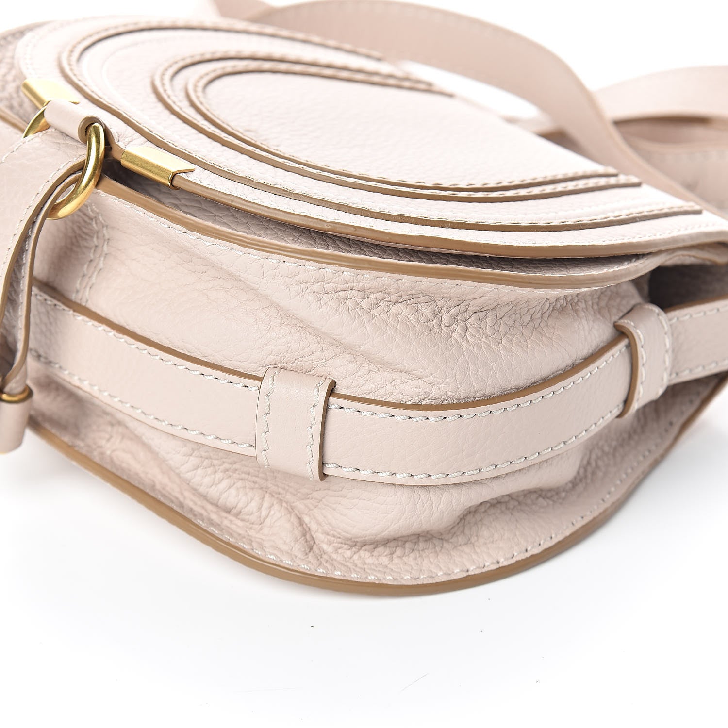 Chloe Calfskin Mini Marcie Round Crossbody Bag Abstract White 8 of 8