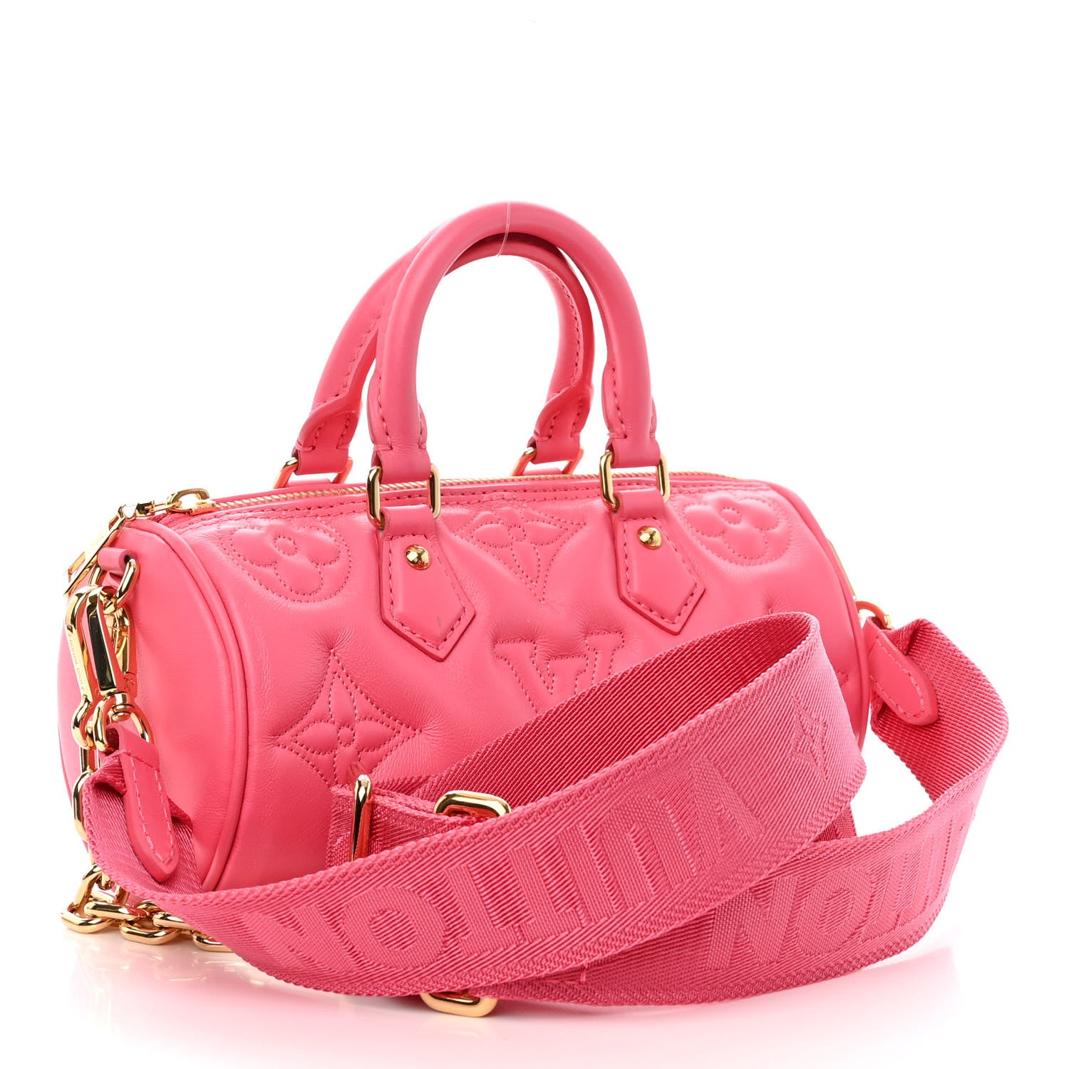 Louis Vuitton Calfskin Bubblegram Papillon BB Dragon Fruit 3 of 10