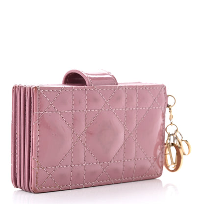 Christian Dior Patent Cannage Lady Dior 5-Gusset Card Holder Rose Clair 3 of 6