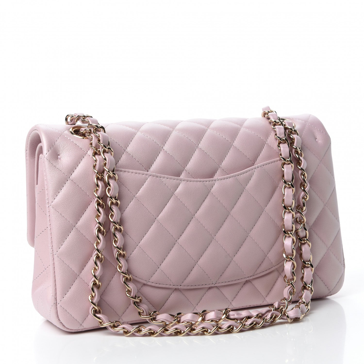 Chanel Iridescent Calfskin Quilted Medium Double Flap Light Pink 3 of 13