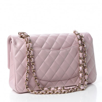 Chanel Iridescent Calfskin Quilted Medium Double Flap Light Pink 3 of 13