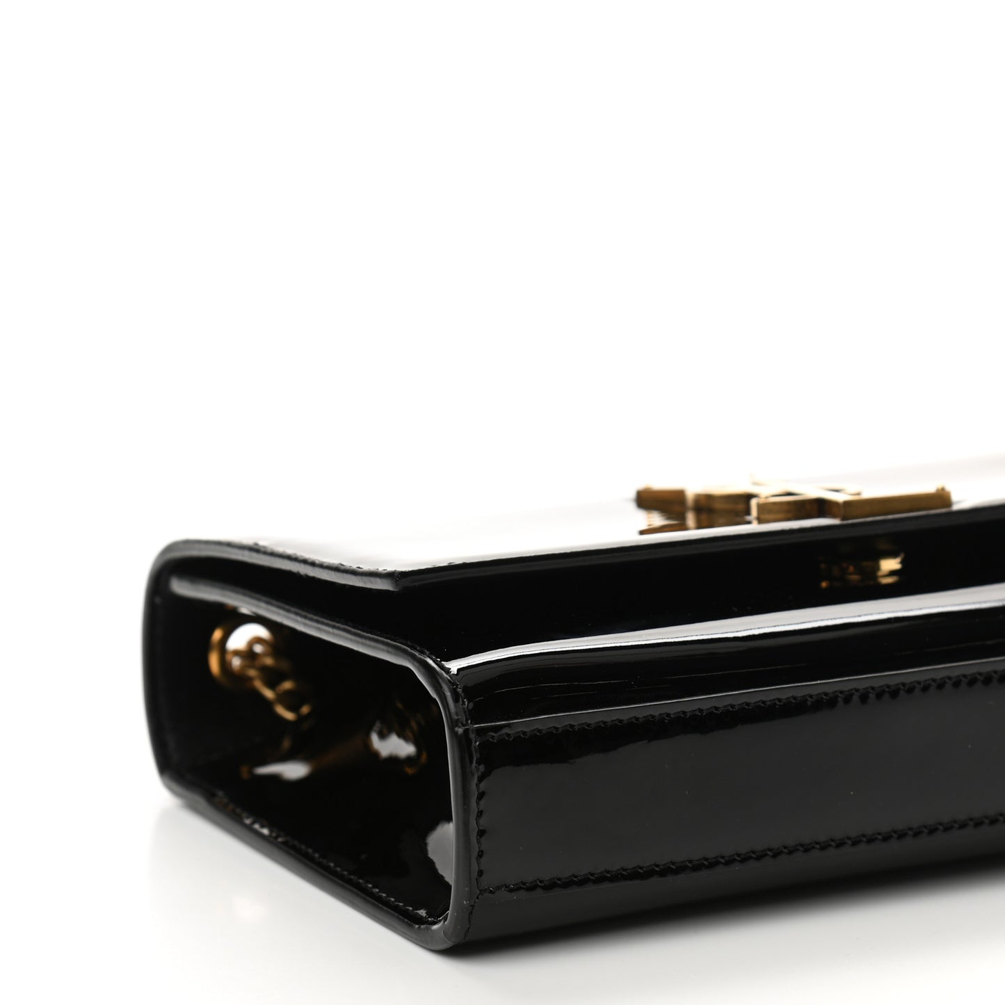 Patent Small Monogram Kate Satchel Black