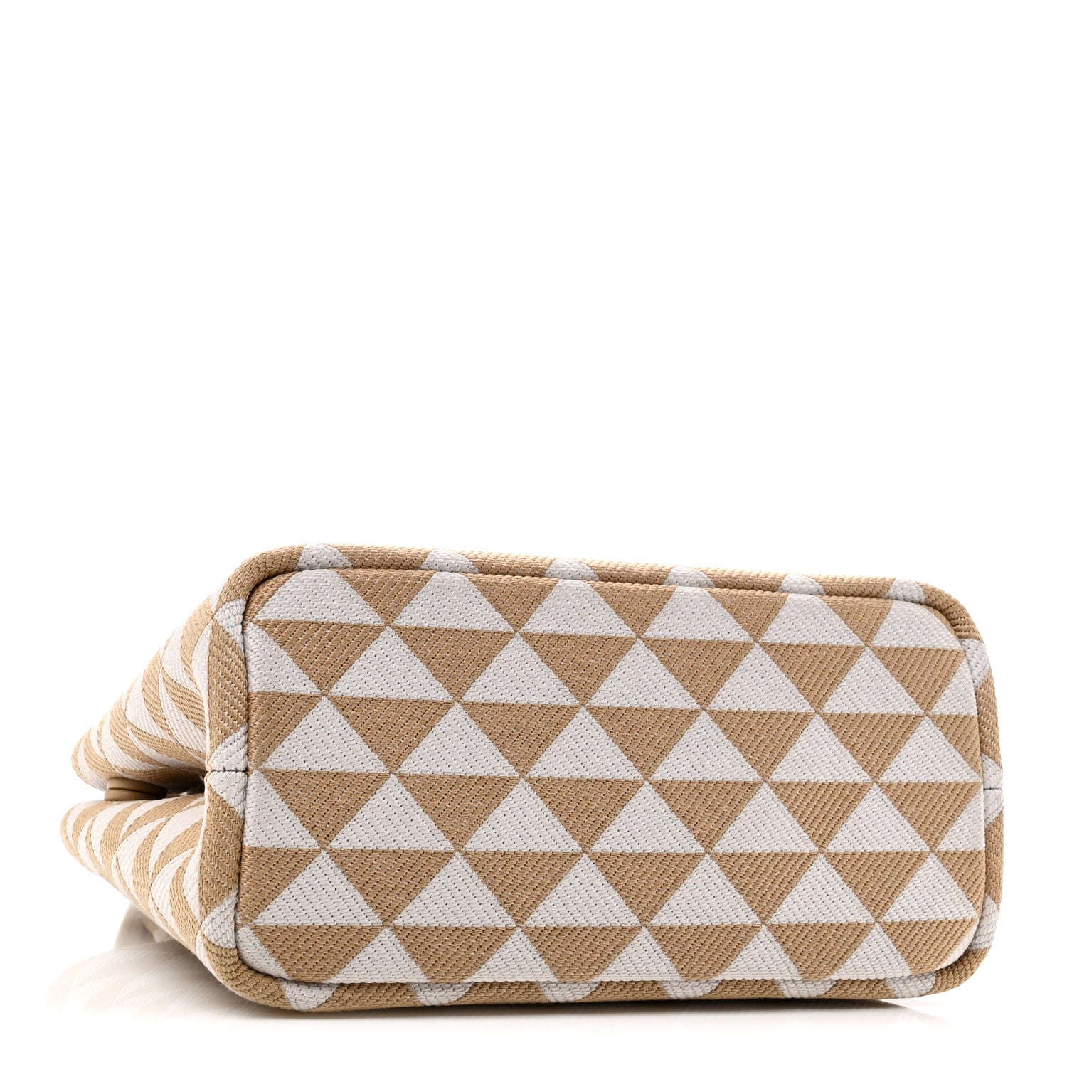 Prada Jacquard Triangolo Symbole Embroidered Tote Corda Talco 4 of 9