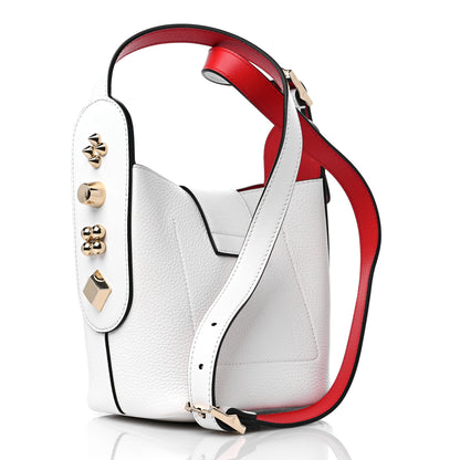 Christian Louboutin Grained Calfskin Mini Carasky Bucket Bag White 3 of 9