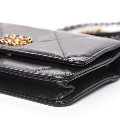Chanel Goatskin Quilted 19 Wallet On Chain WOC Black 11 of 12