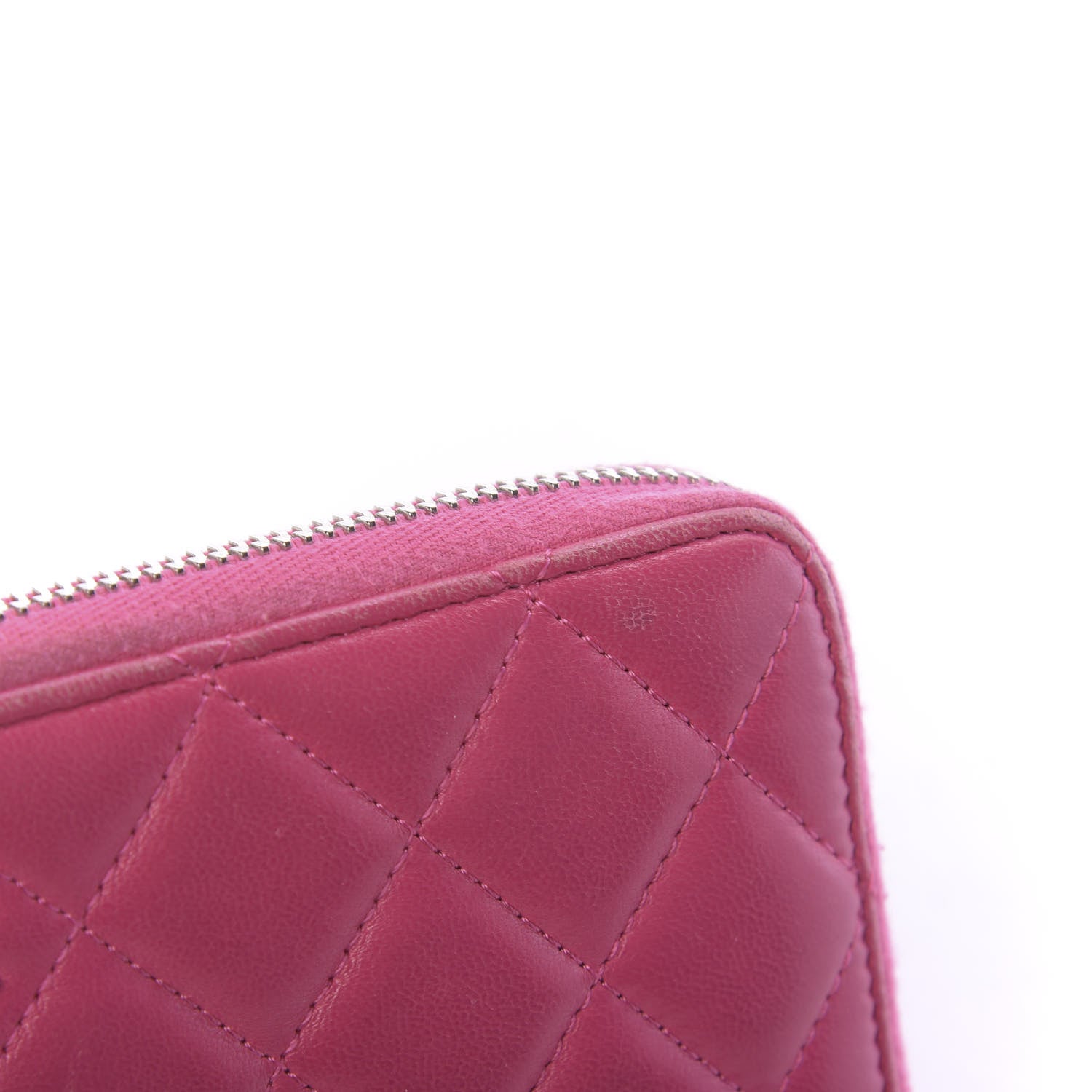 Chanel Lambskin Quilted Large Gusset Zip Around Wallet Pink 8 of 15