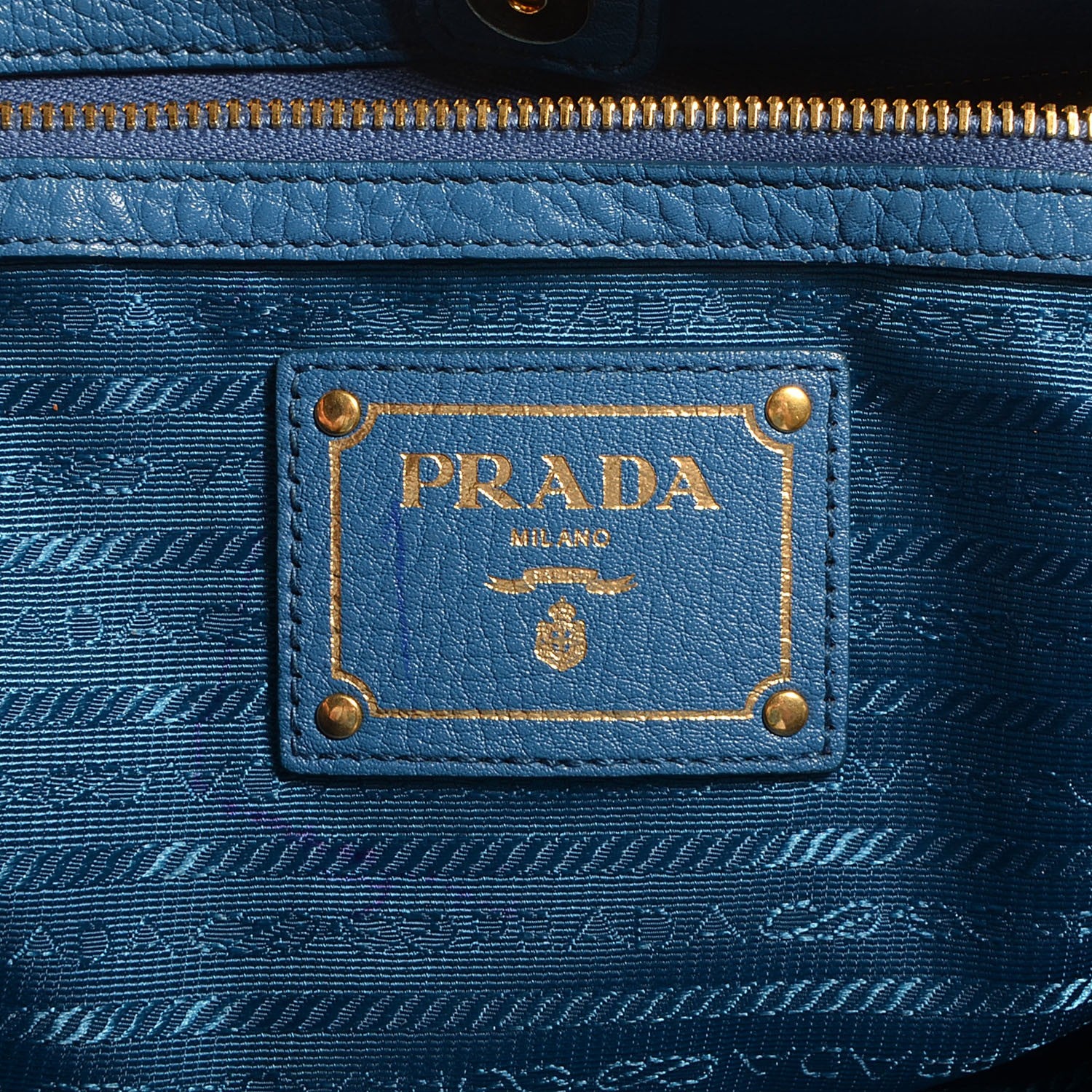 Prada Vitello Daino Logo Hobo Cobalto 8 of 11