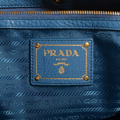 Prada Vitello Daino Logo Hobo Cobalto 8 of 11