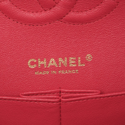 Chanel Lambskin Quilted Medium Double Flap Dark Pink 6 of 8