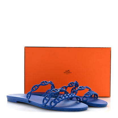 Hermes Rubber Chaine d'Ancre Rivage Sandals 41 Bleu Smalt 10 of 10