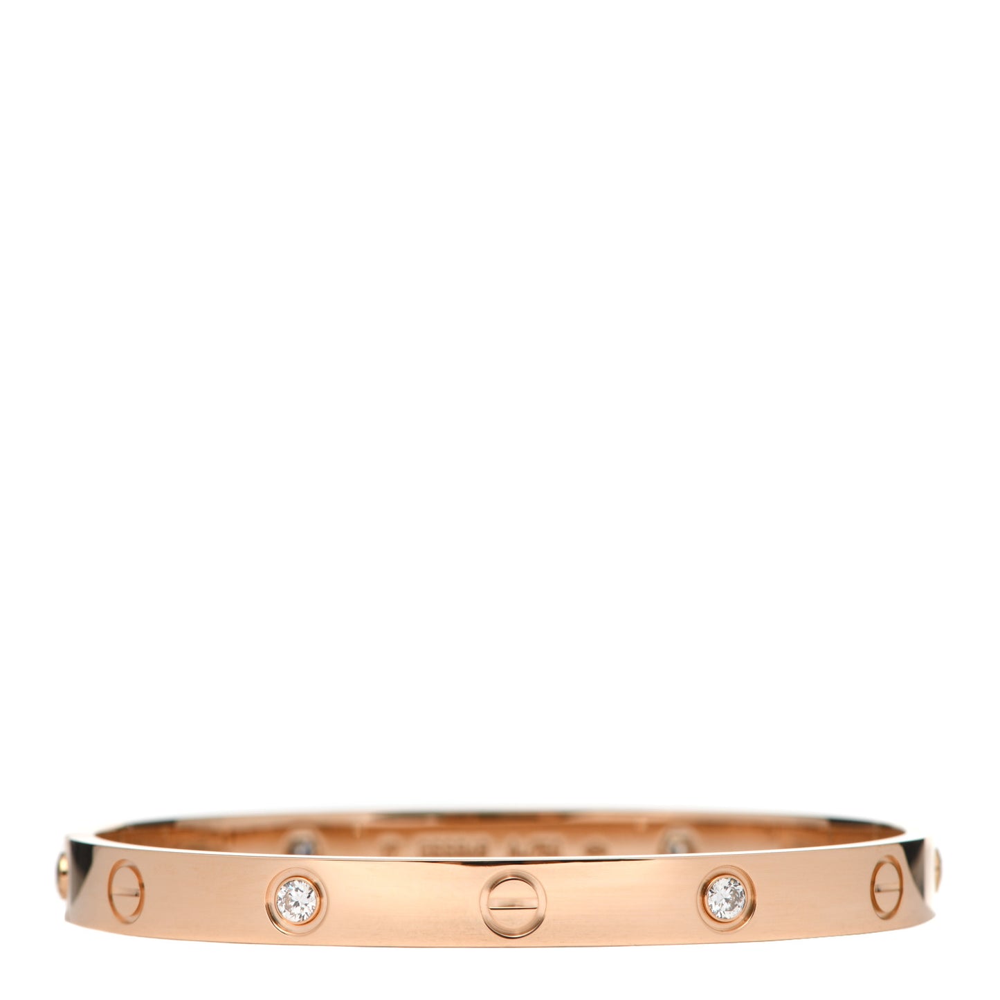 18K Pink Gold 4 Diamond LOVE Bracelet 17