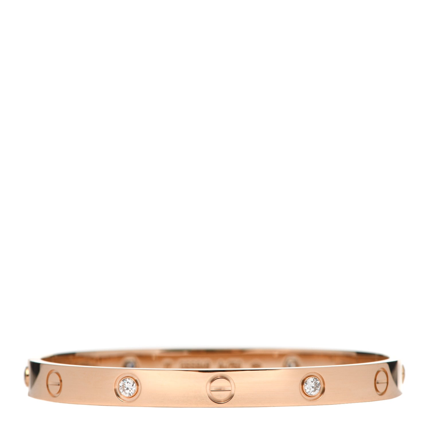 Cartier 18K Pink Gold 4 Diamond LOVE Bracelet 17 3 of 7