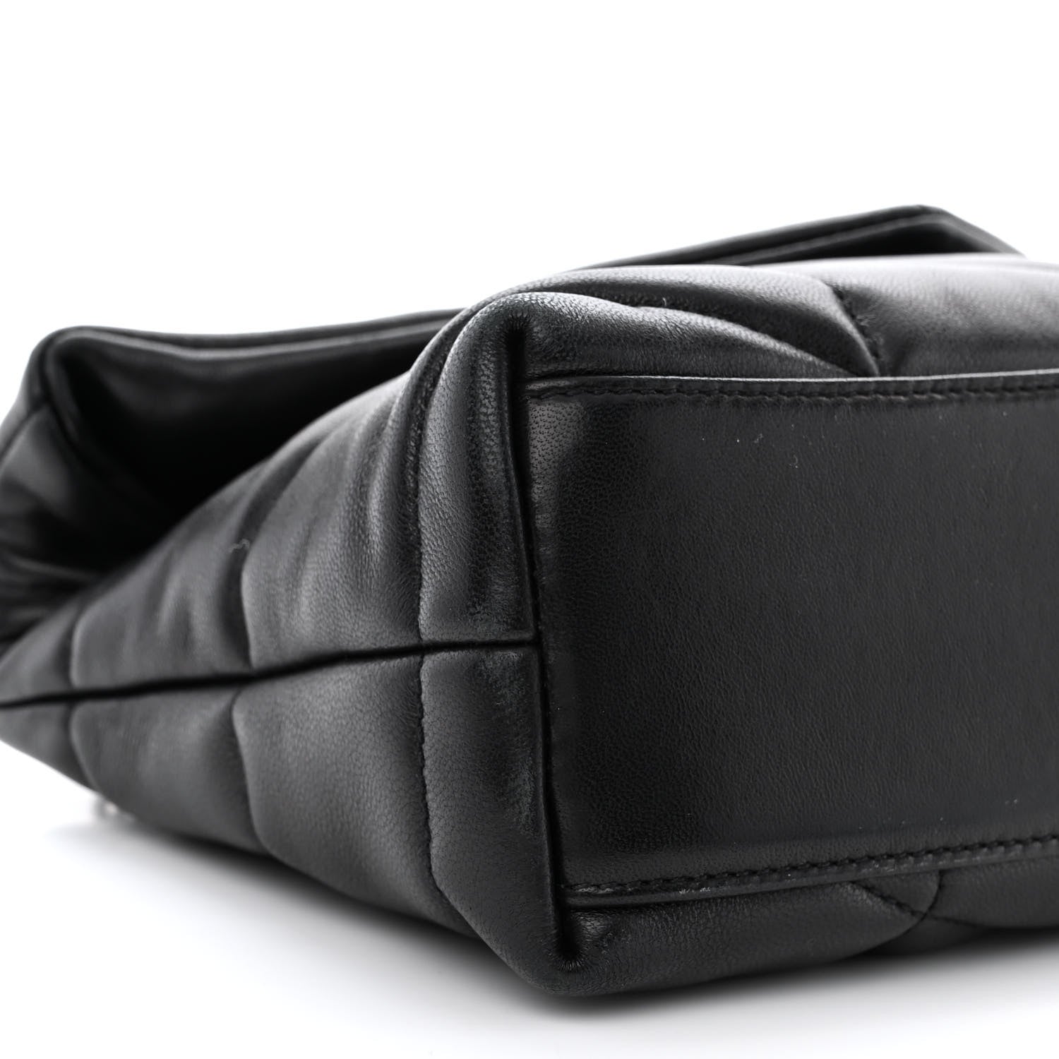 Saint Laurent Lambskin Quilted Toy Loulou Puffer Monogram Chain Satchel Black 9 of 10