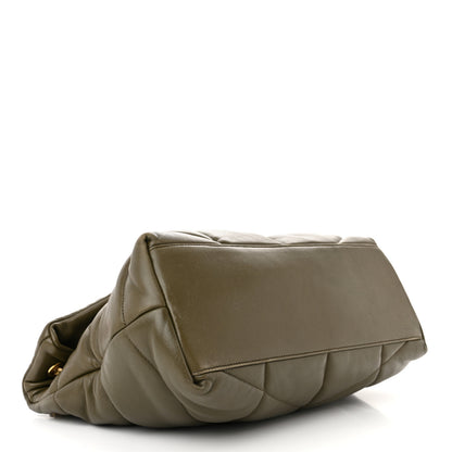 Saint Laurent Lambskin Quilted Medium Loulou Puffer Monogram Chain Satchel Seaweed 4 of 12