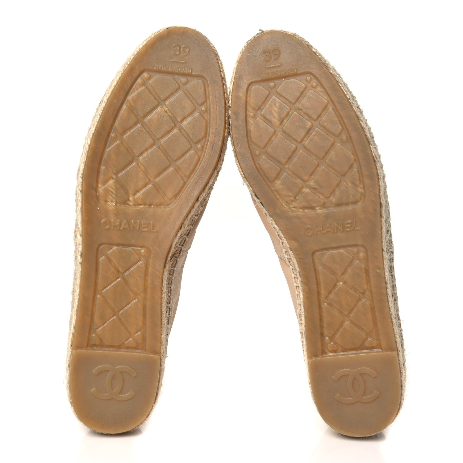 Chanel Lambskin CC Espadrilles 39 Beige Black 5 of 9