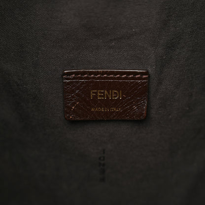 Fendi Zucca Vitello Artic Large Hobo Tobacco Burgundy 6 of 10