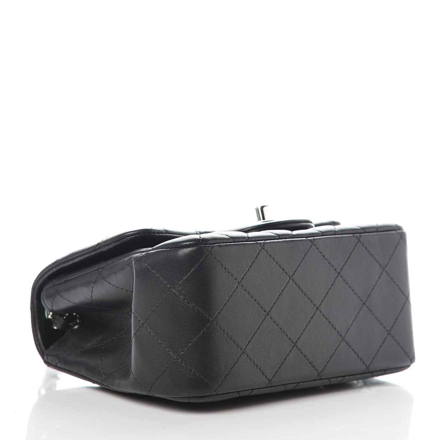 Lambskin Quilted Mini Square Flap Black