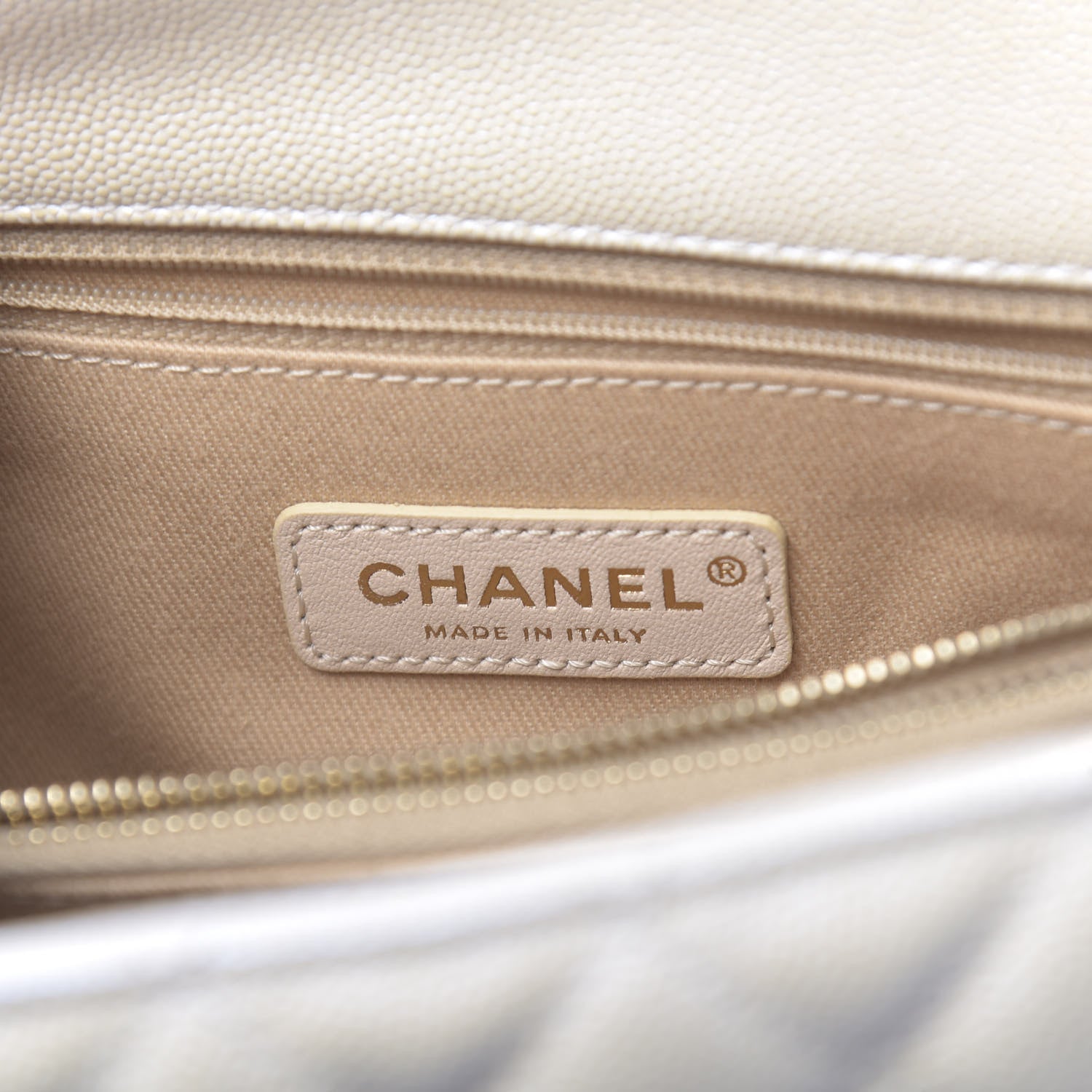 Chanel Iridescent Caviar Quilted Small Coco Handle Flap White 6 of 11