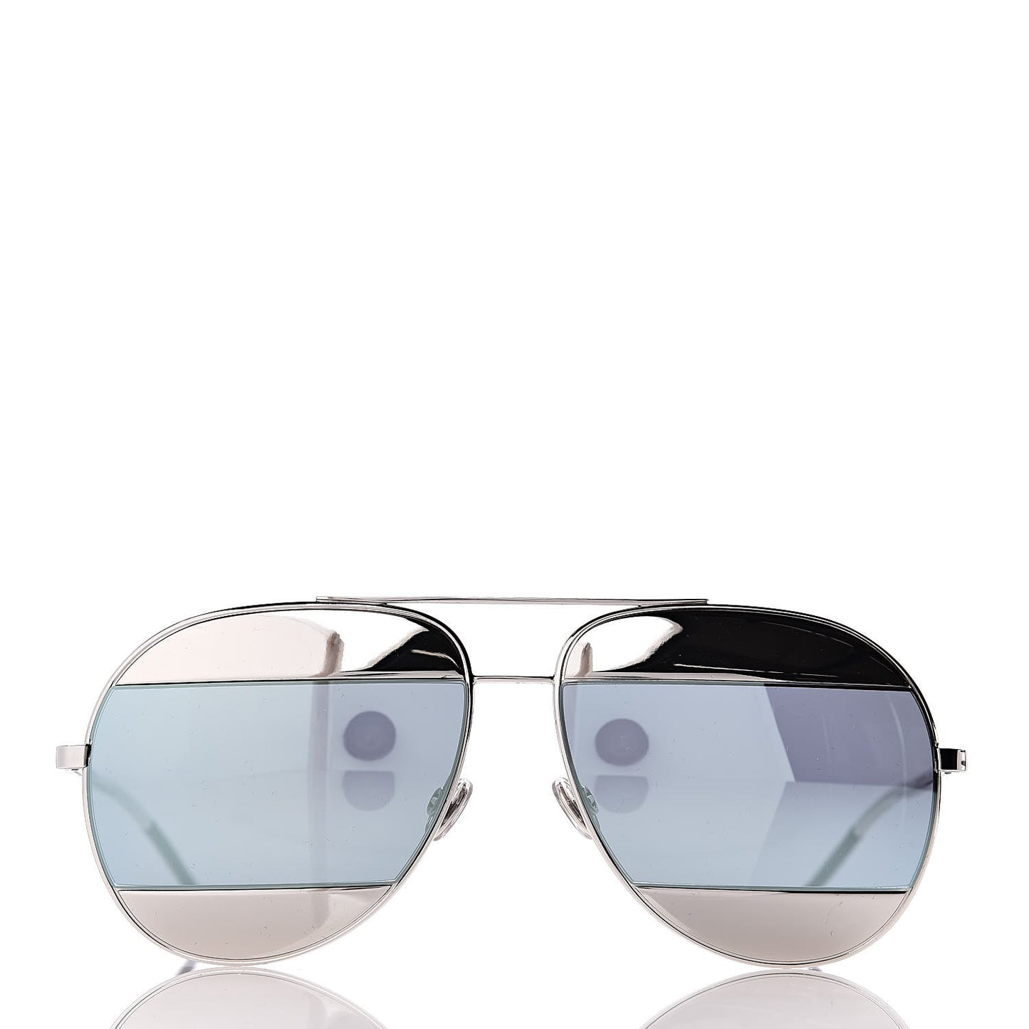 Split 1 Aviator Sunglasses Silver Blue