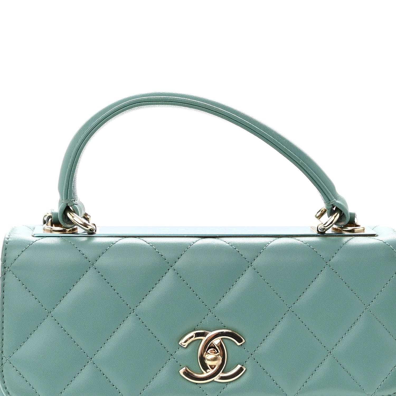 Chanel Lambskin Quilted Small Trendy CC Flap Dual Handle Bag Green 12 of 12