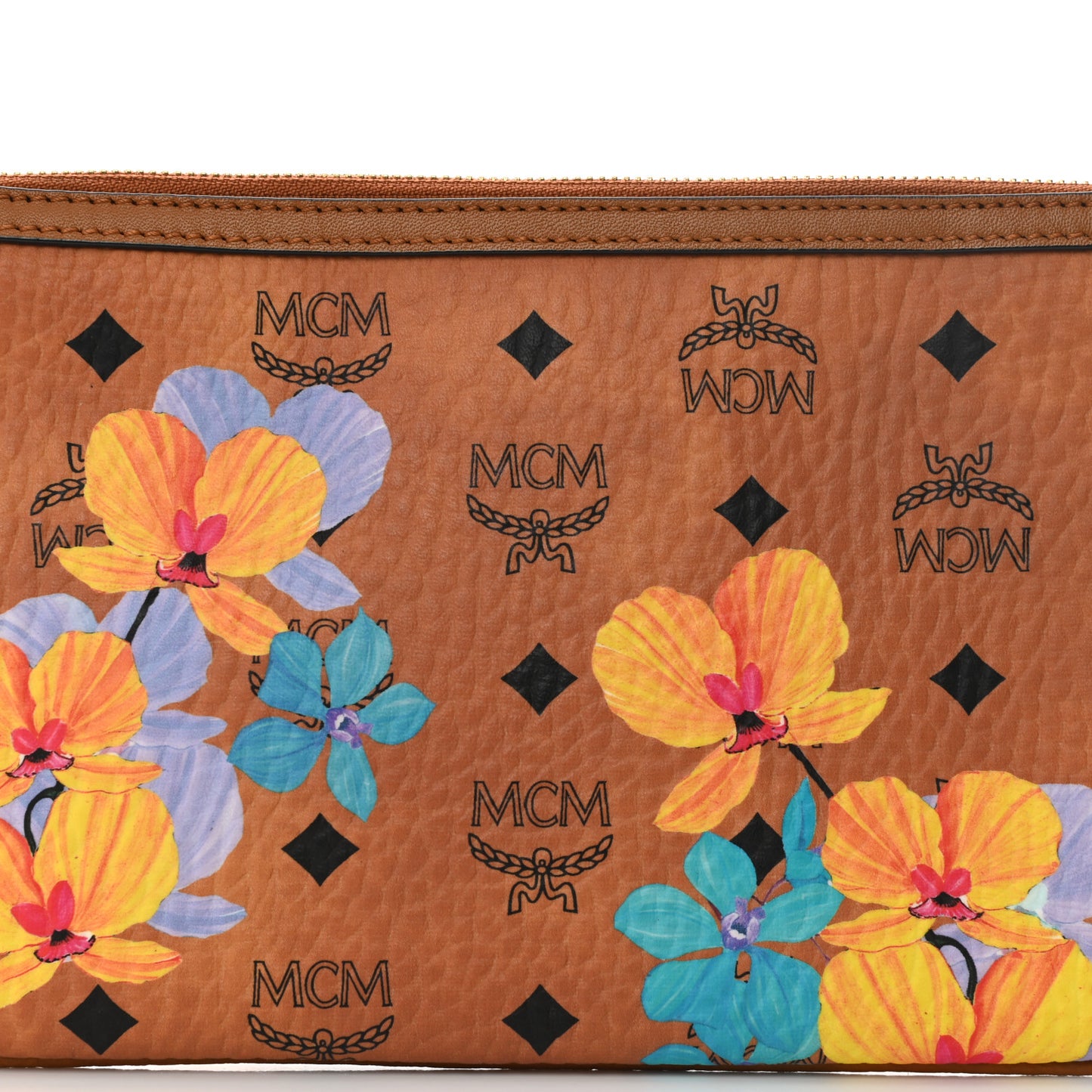 Visetos Anya Essential Floral Print Shopper Tote Pouch Cognac