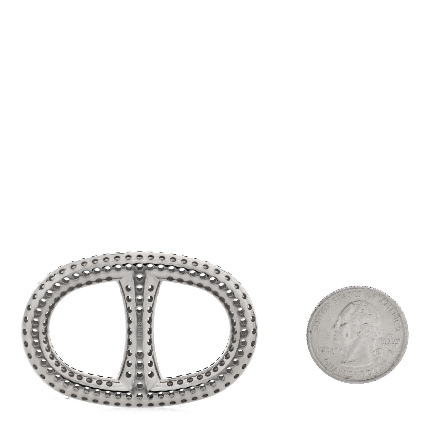 Hermes Palladium Chaine D'Ancre Perforee Scarf Ring 2 of 4