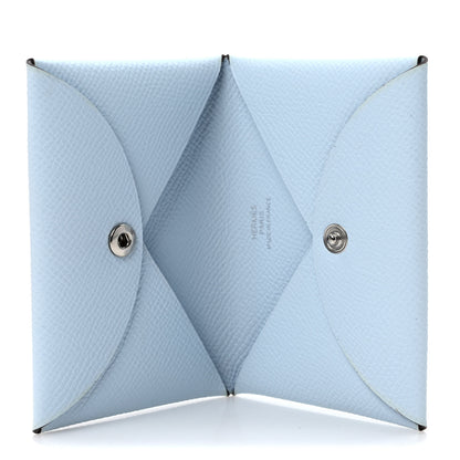 Hermes Epsom Calvi Card Case Bleu Brume 5 of 7