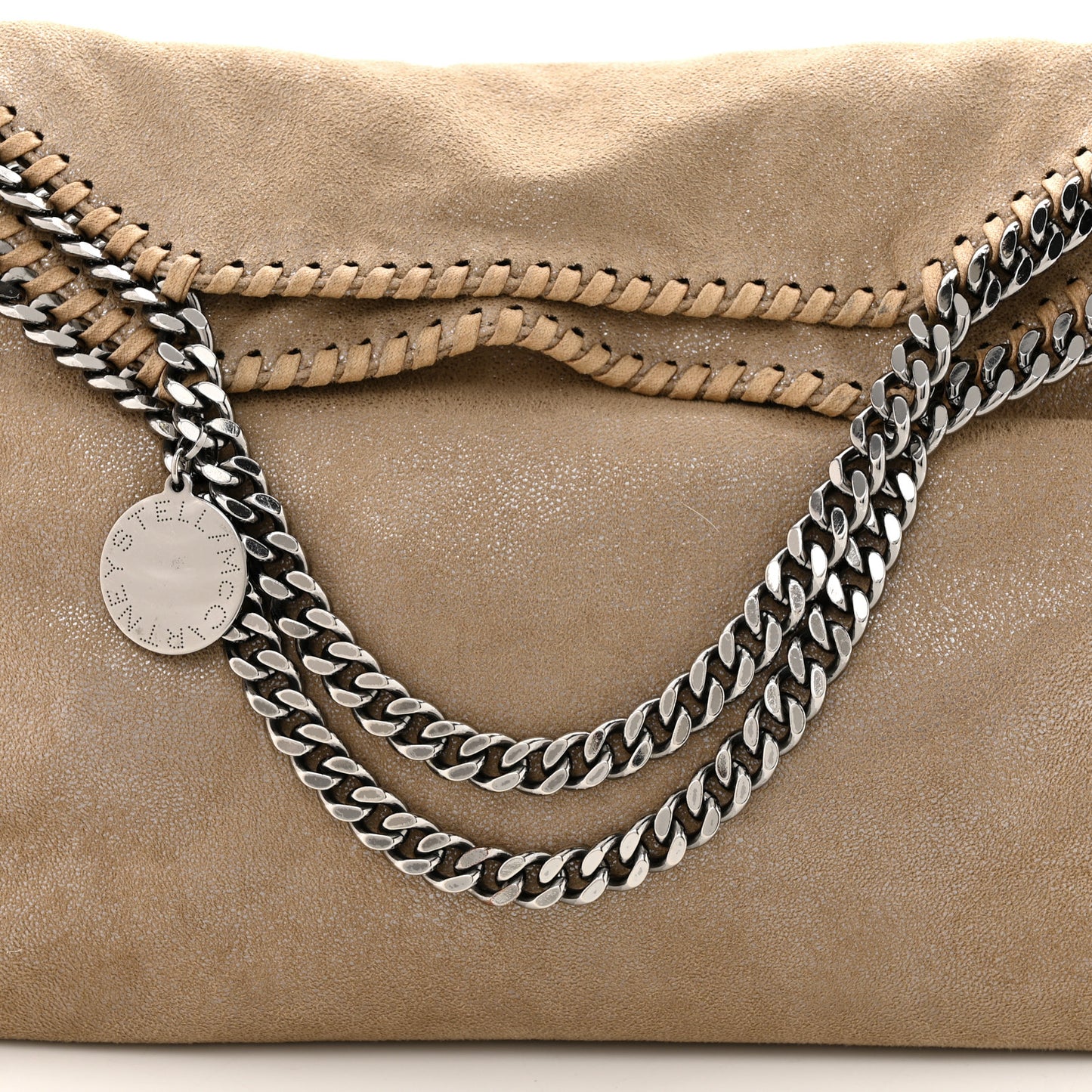 Shaggy Deer Falabella Fold Over Tote Taupe