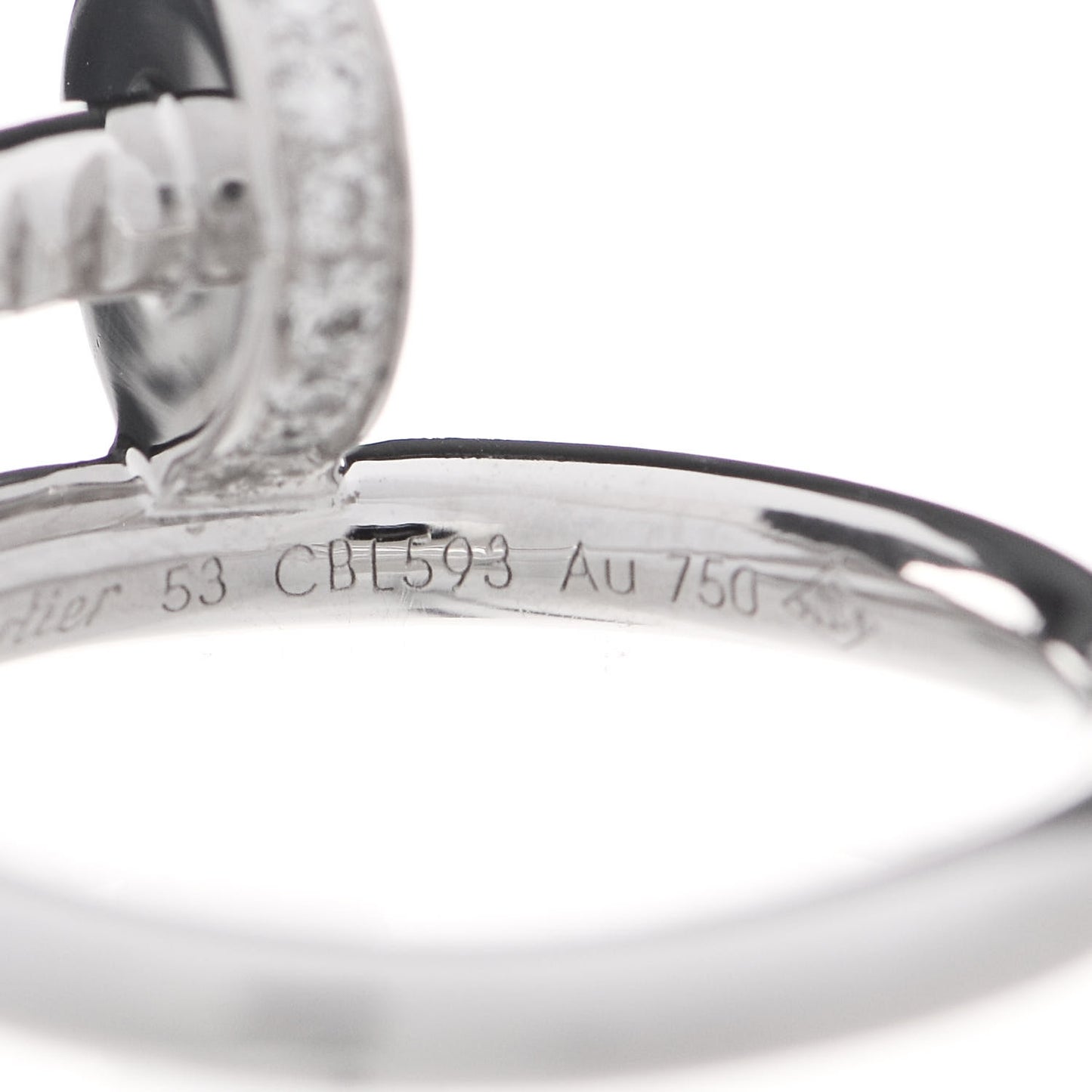 18K White Gold Diamond Juste Un Clou Ring 53 6.25
