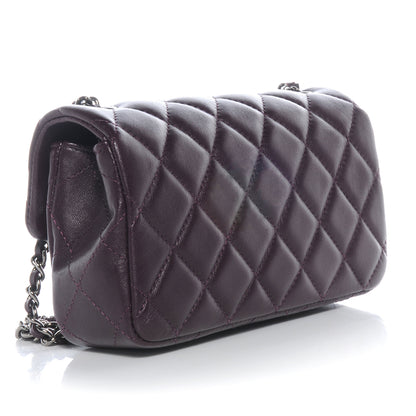 Chanel Lambskin Quilted Mini Flap Dark Purple 3 of 8