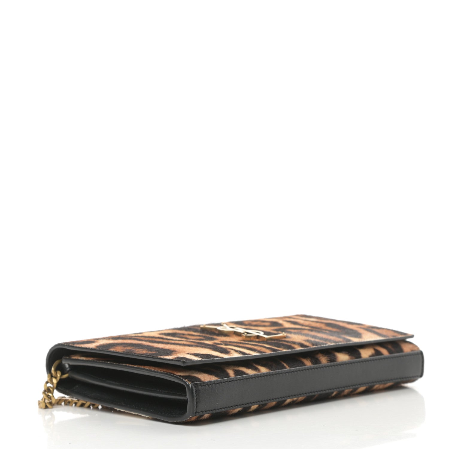 Saint Laurent Calf Hair Monogram Chain Wallet Leopard 4 of 13