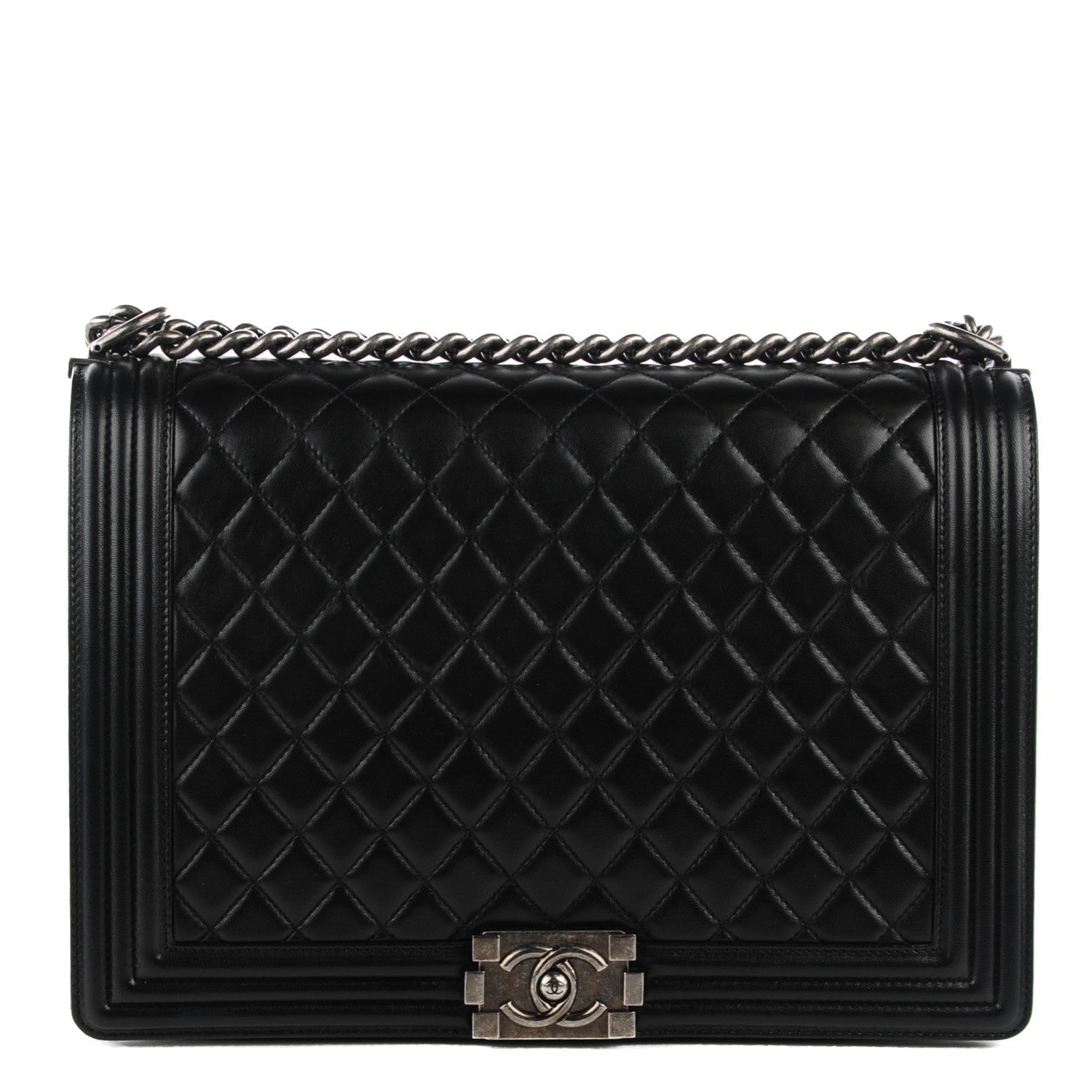 Chanel Lambskin Quilted Large Boy Flap Black 1 of 8