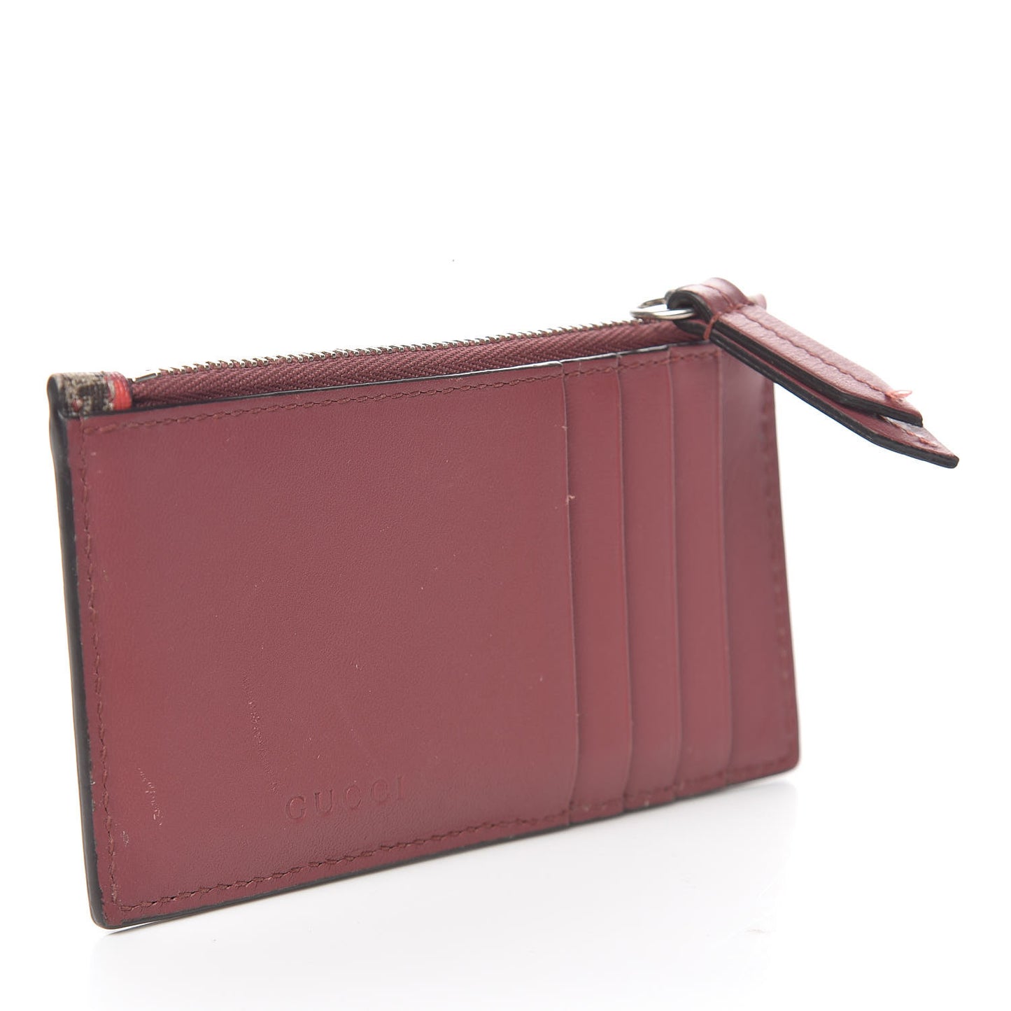 GG Supreme Monogram Blooms Coin Case Card Holder Beige Multicolor Dry Rose