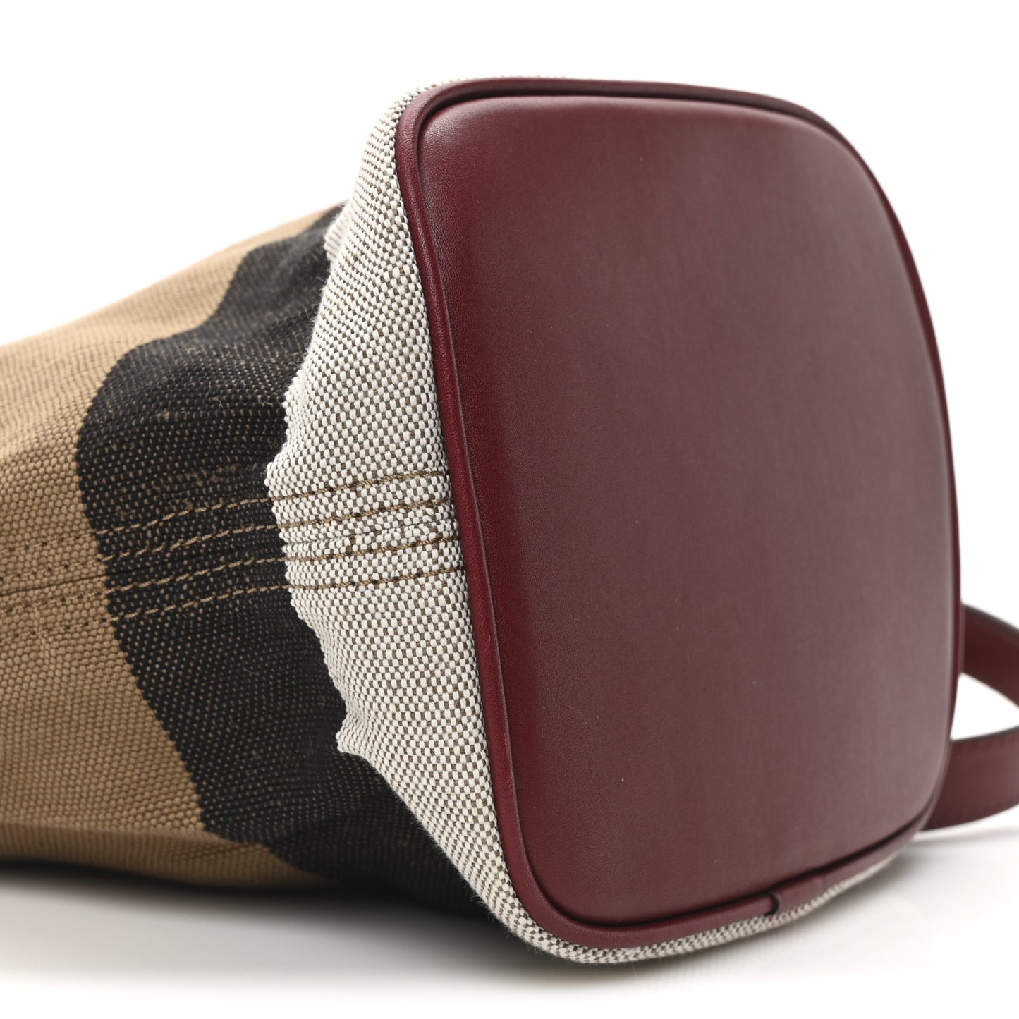 Canvas Mega Check Mini Ashby Tassel Crossbody Burgundy Red
