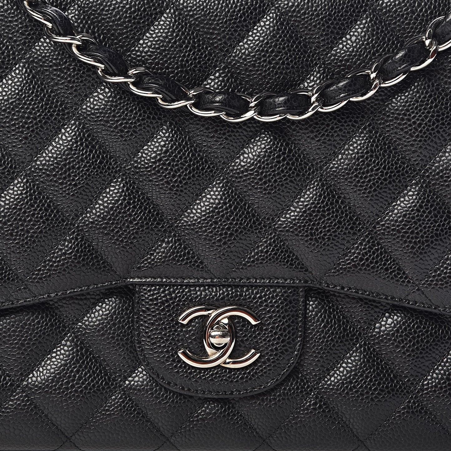 Caviar Quilted Jumbo Single Flap Black